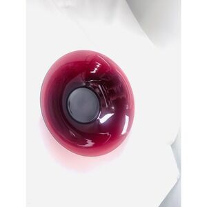 Anchor Hocking Ruby Red Glass Salad Bowl 11.5 Inch Wide Vintage MCM